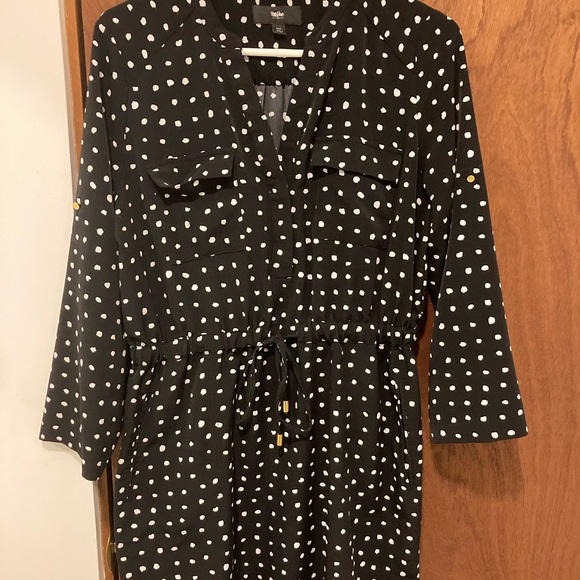 Mossimo Dots Drawstring Dress Women’s Medium - Picture 2 of 4